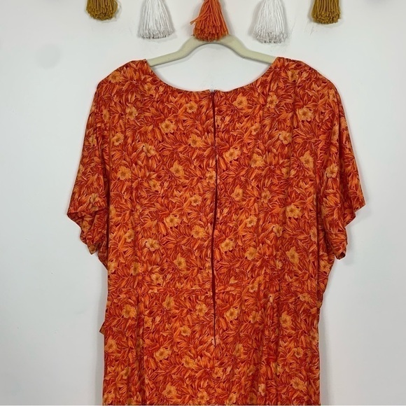 Designs Lane Bryant Orange Floral Maxi Dress Size 28 - Picture 8 of 14